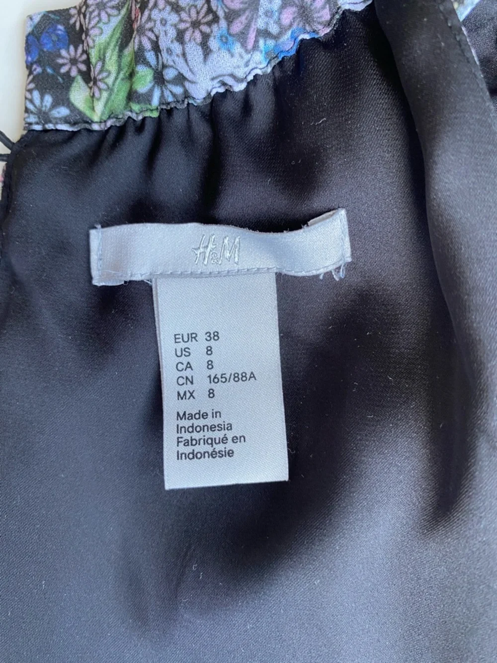 H&M Mulitcolour Floral Chiffon Sleeveless A-Line Dress Size 8 - Picture 10 of 15